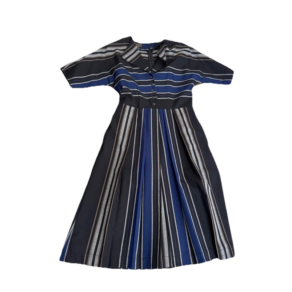 Pendleton Black Stripe Virgin Wool Button Front M… - image 2